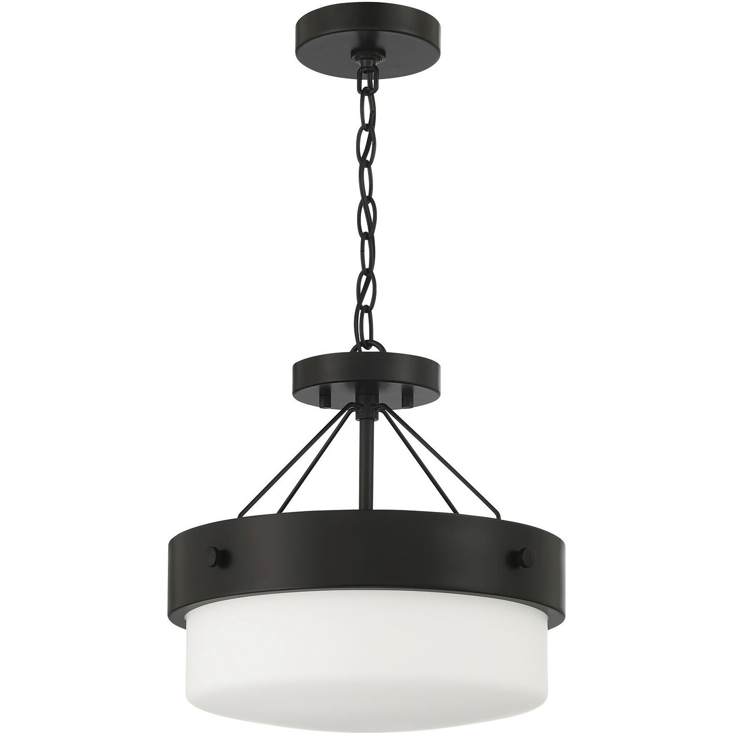 Oak Street 2 Light 13 inch Flat Black Convertible Semi Flush Ceiling Light